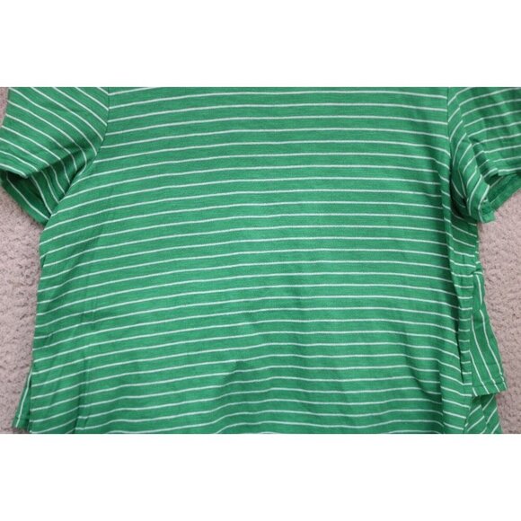 Anthropologie Green Striped Top-Ruffle Back-Size Medium - Picture 5 of 10
